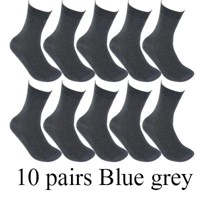 10 Pairs/Lot High Quality Men Bamboo Fiber Socks Happy Man Dress Socks Male Winter Warm Long Socks B