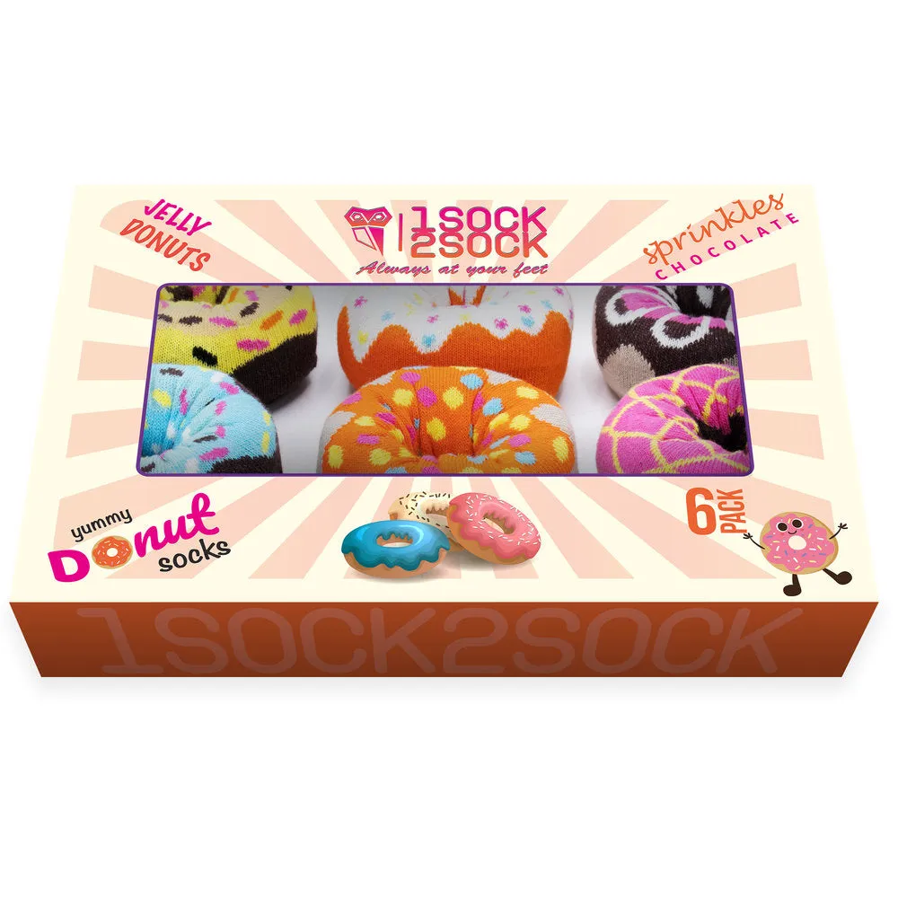 6 PACK COTTON DONUT SOCKS