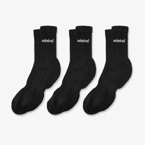 Admiral Sports Socks 3-Pack - Black