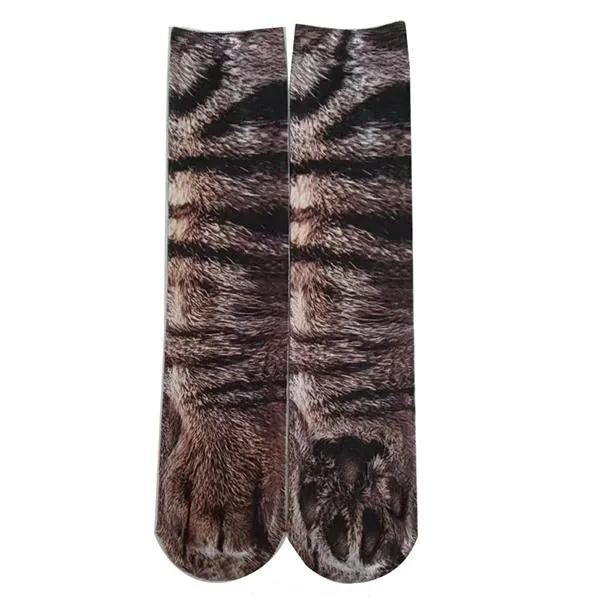 Adult 3D Cat and Dog Animal Foot Print Socks 34891102S