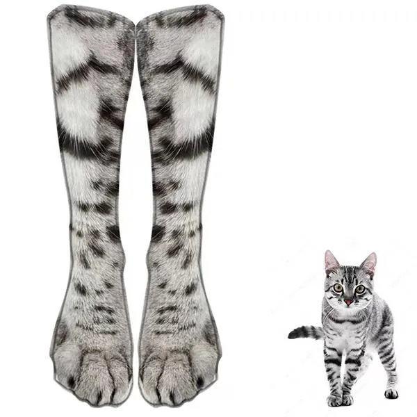 Adult 3D Cat and Dog Animal Foot Print Socks 34891102S