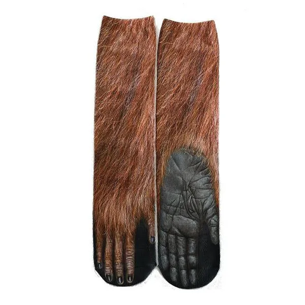 Adult 3D Cat and Dog Animal Foot Print Socks 34891102S