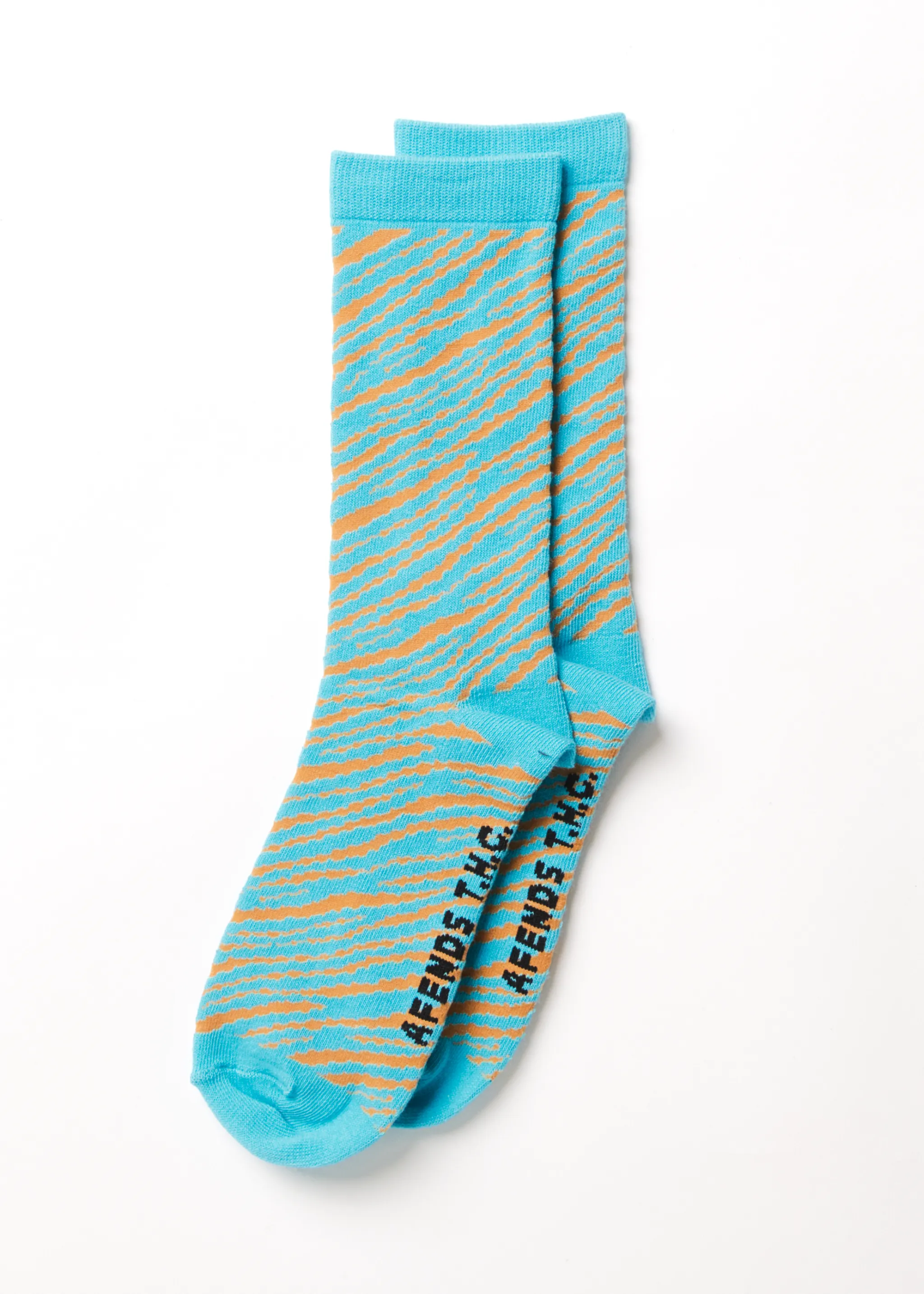 AFENDS Unisex Adi - Crew Socks - Blue Stripe