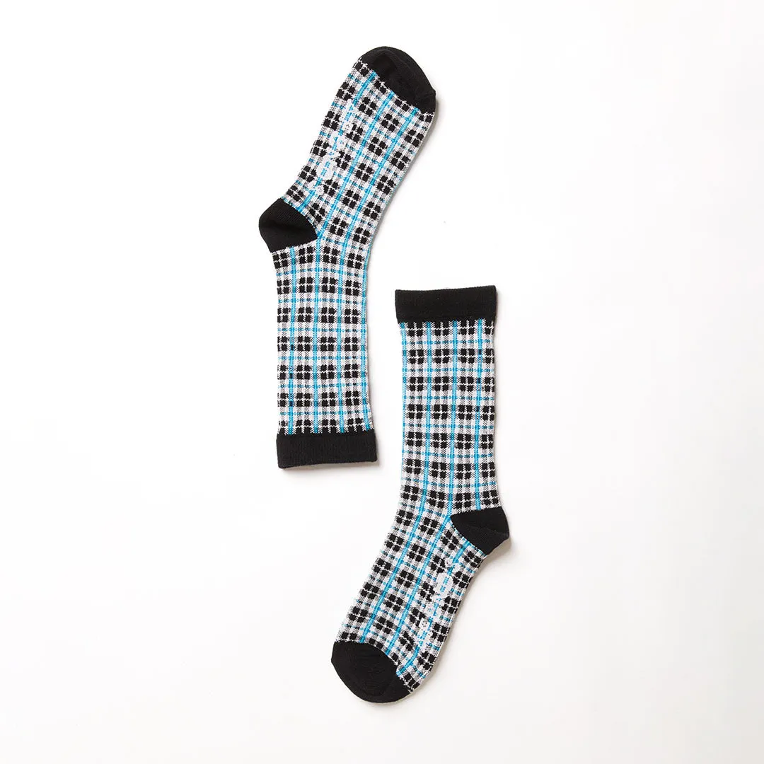 AFENDS Unisex Checkers - Crew Socks - Black