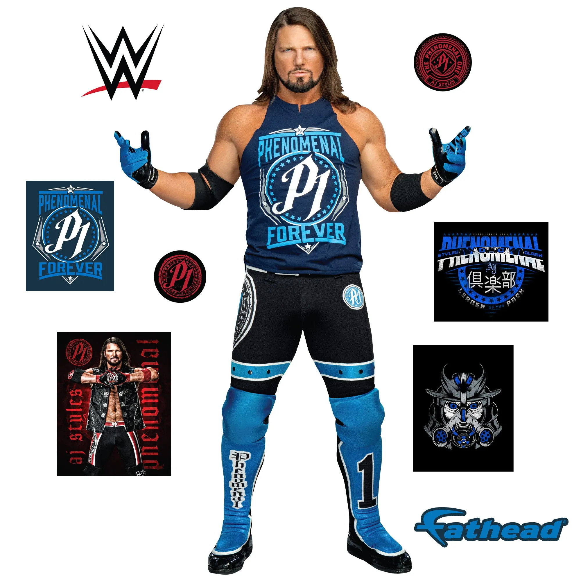 AJ Styles        - Officially Licensed WWE Removable     Adhesive Decal