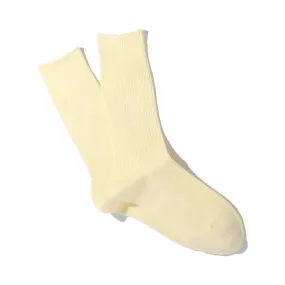 Anonymous Ism Brilliant Light Yellow Cotton Blend Crew Socks