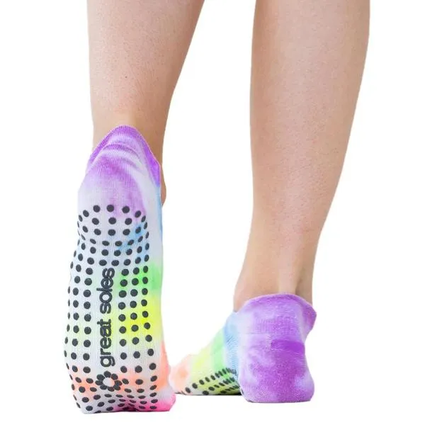 Avery Tie-Dye Neon Multi Grip Socks