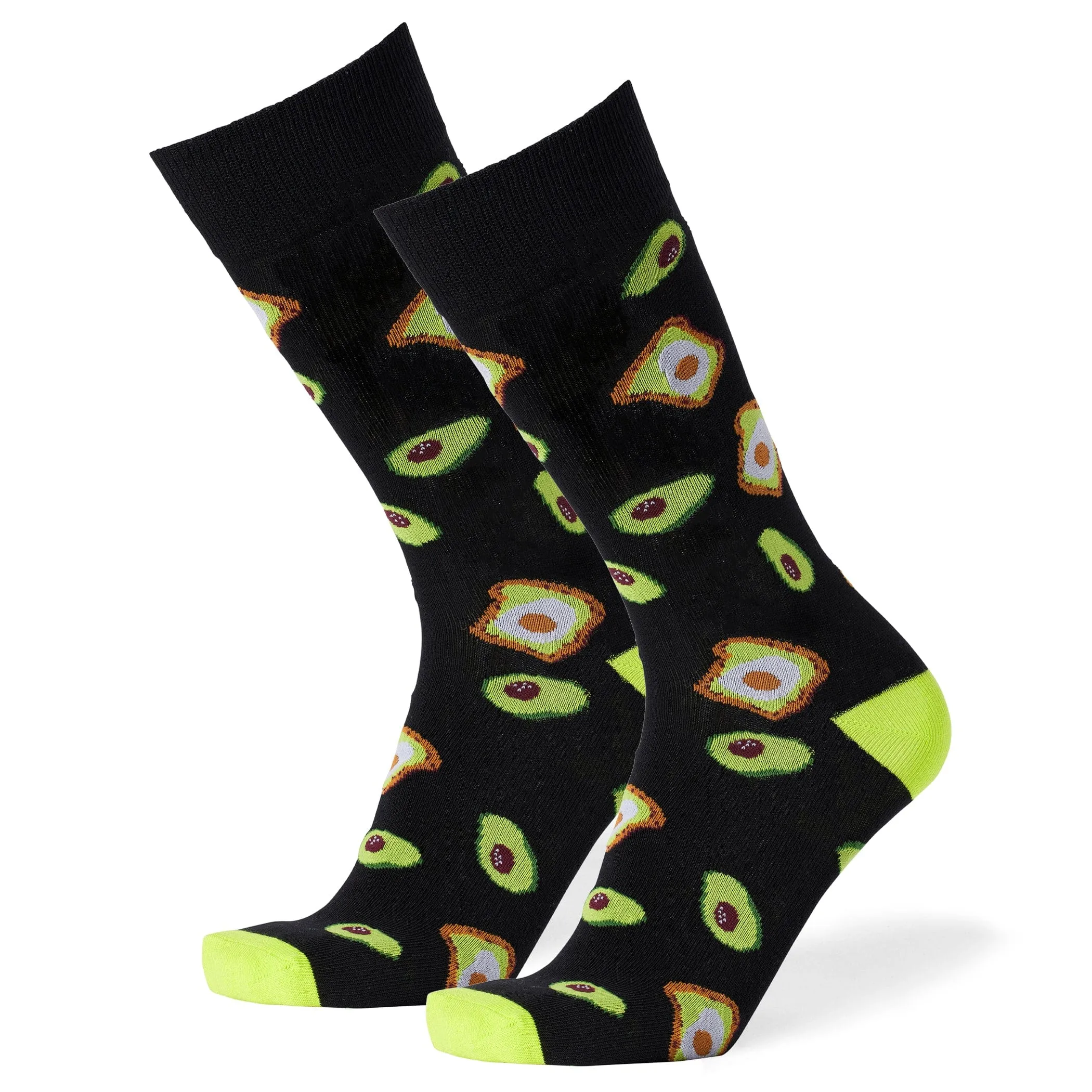 Cozy Avocado Toast Patterned Crew Socks for Fashionable Comfort