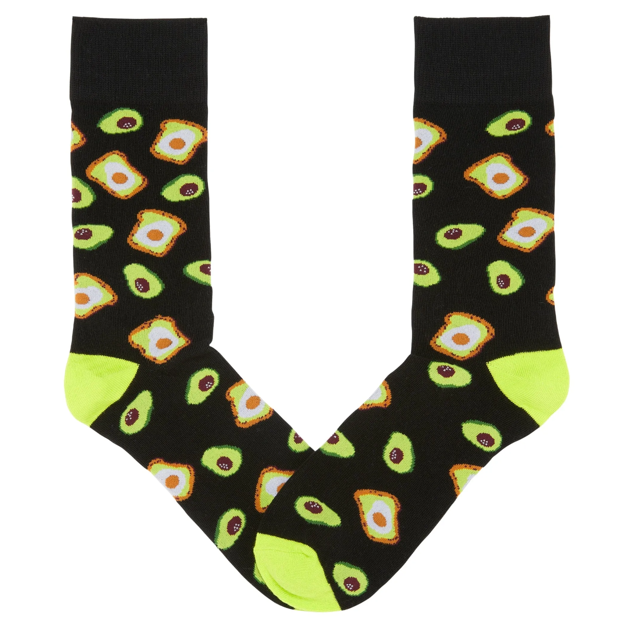 Cozy Avocado Toast Patterned Crew Socks for Fashionable Comfort