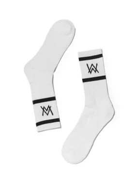 AW LOGO SPORTS SOCKS - BLACK/WHITE