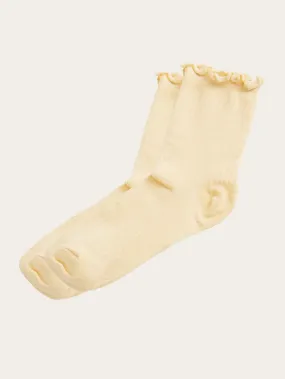 GOTS Certified Vegan Babylock Edge Rib Socks - Impala