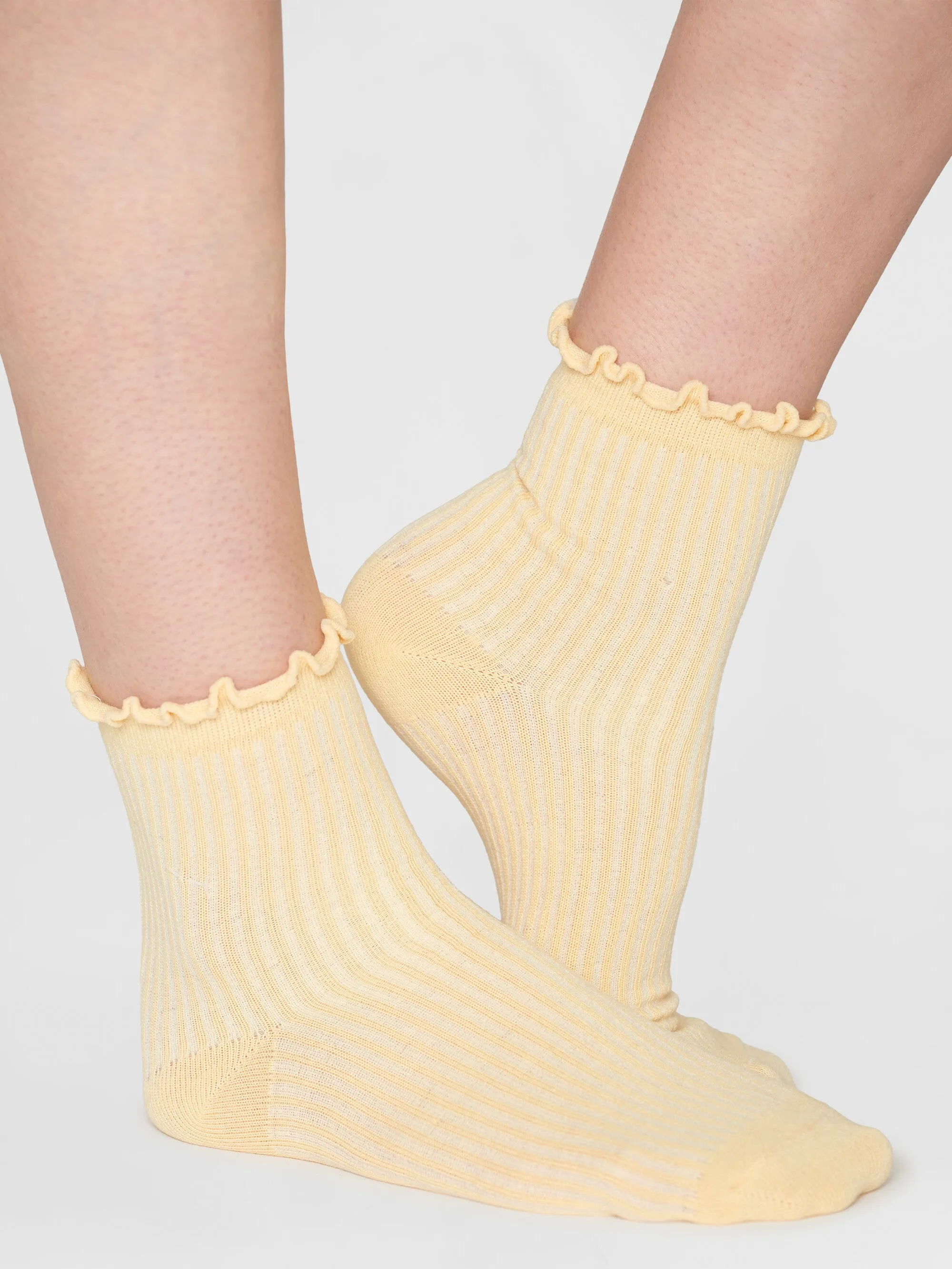 GOTS Certified Vegan Babylock Edge Rib Socks - Impala