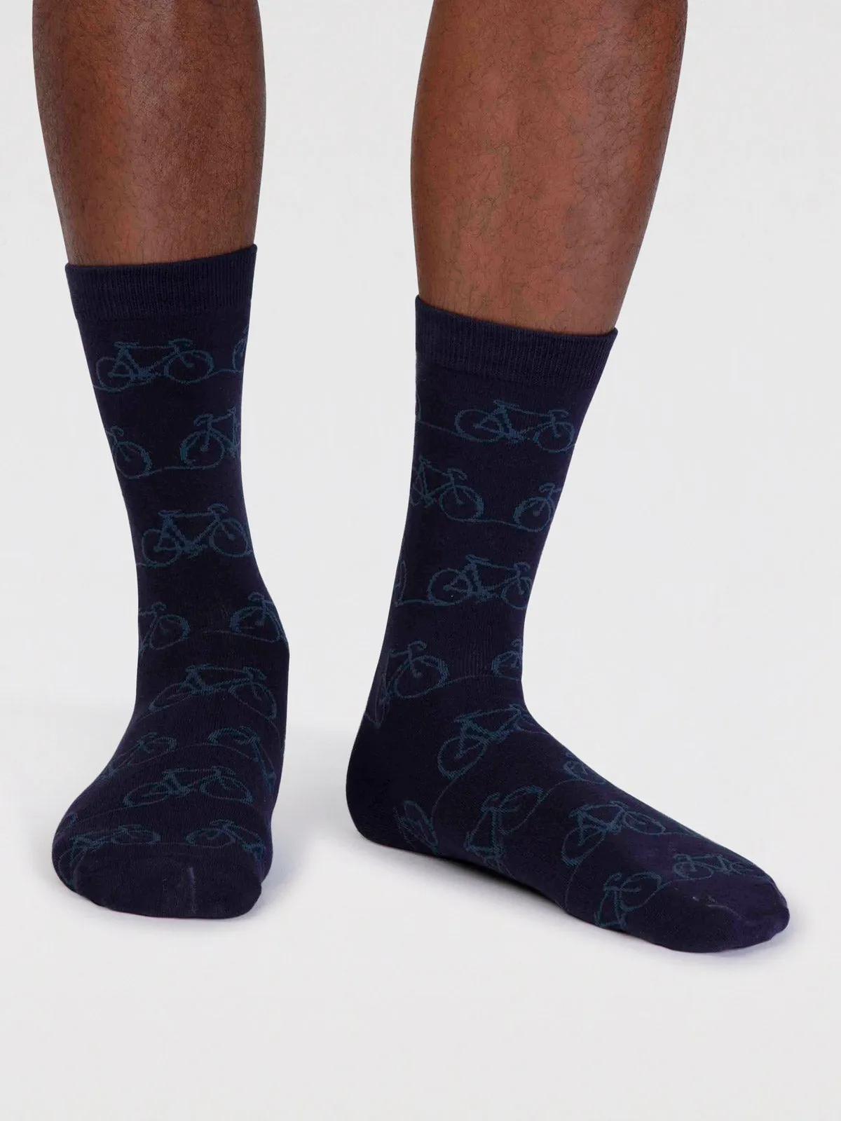 Bennie Organic Cotton Bike Socks - Indigo Blue