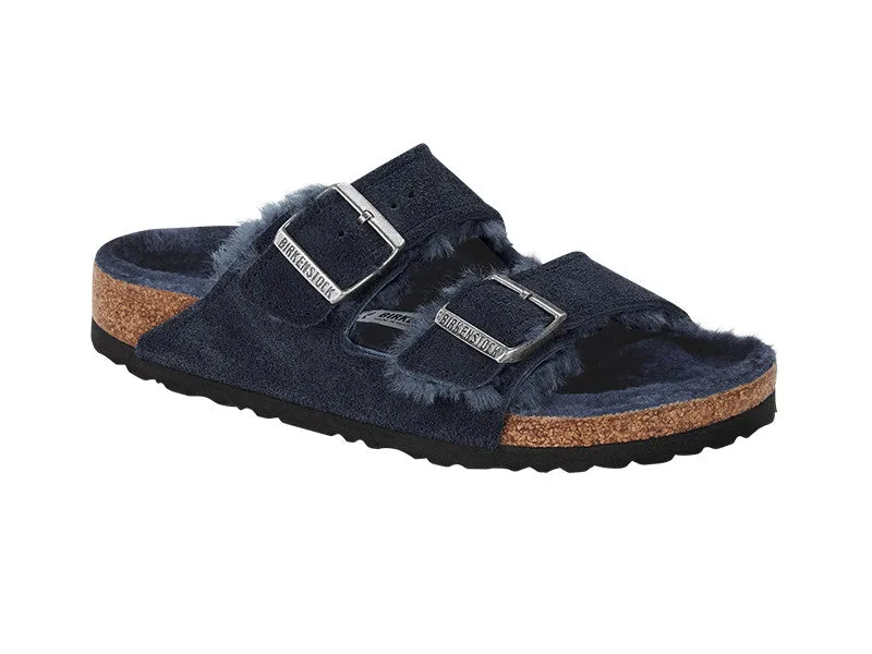 Birkenstock Arizona Narrow Midnight Suede and Shearling Lined