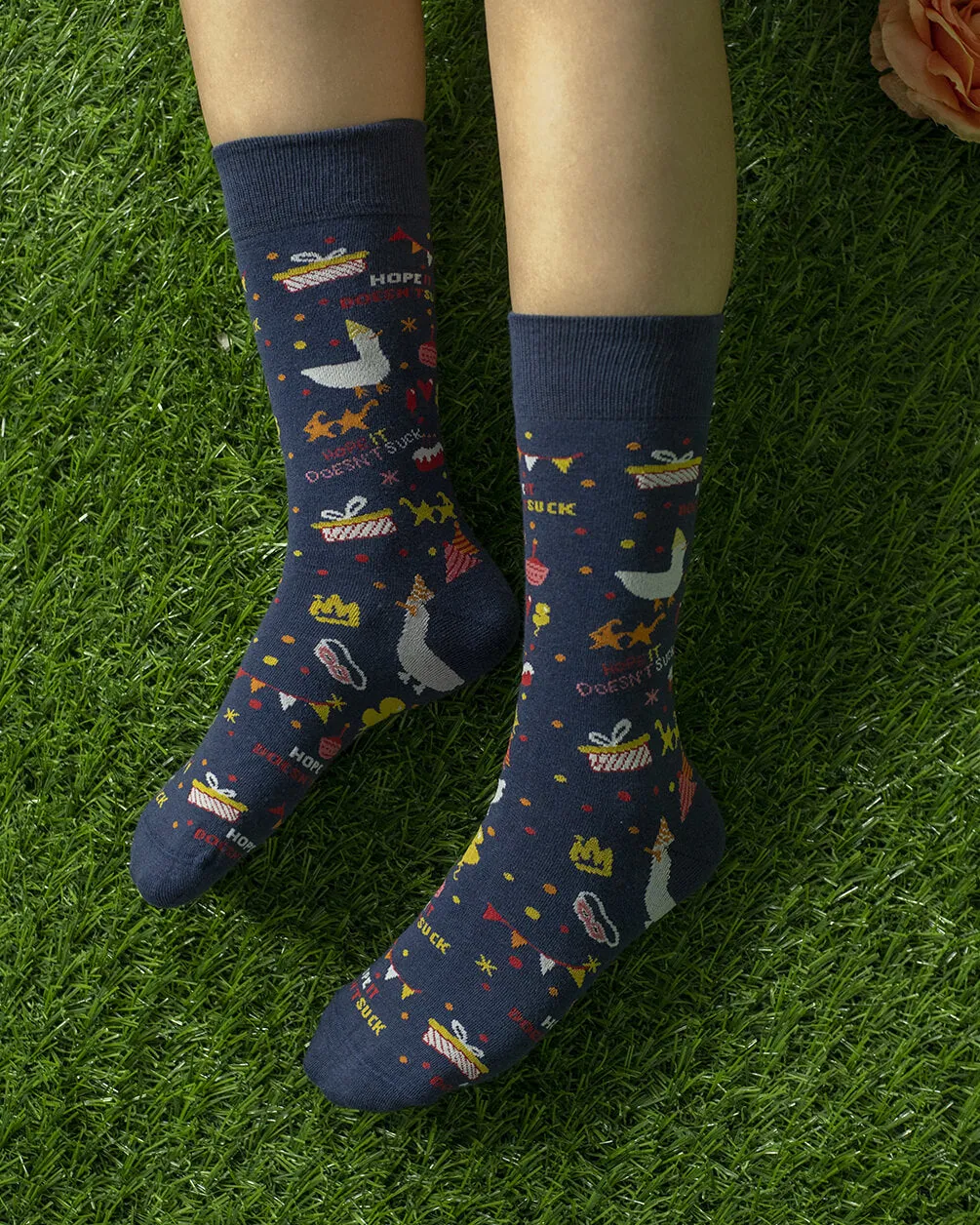 Birthday Duck Neck Socks