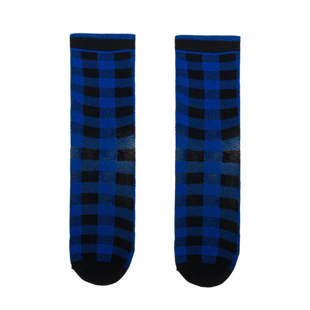 Blue Buffalo Plaid Crew Socks