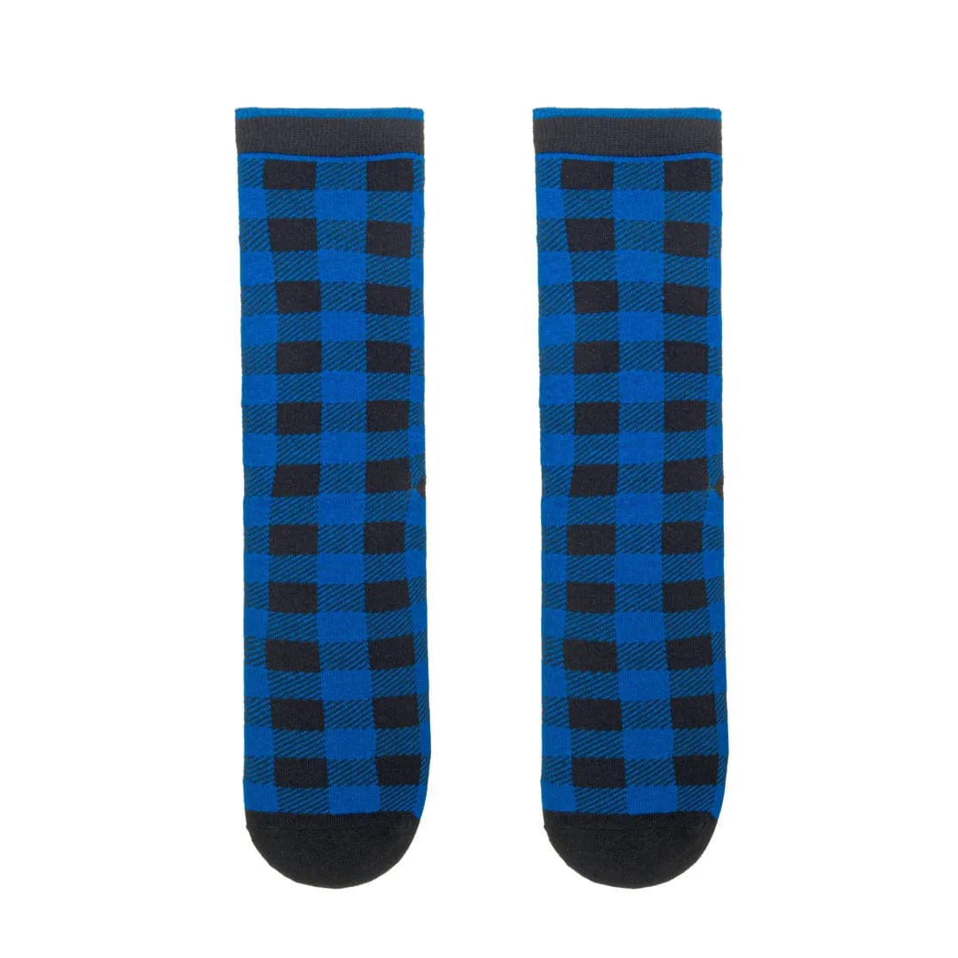 Blue Buffalo Plaid Crew Socks