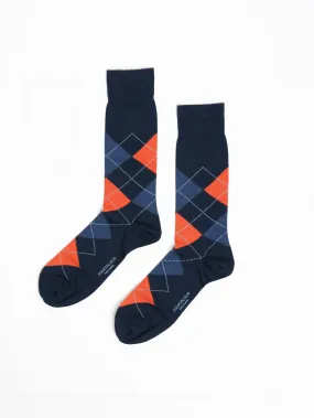 Blue/Orange Argyle Socks