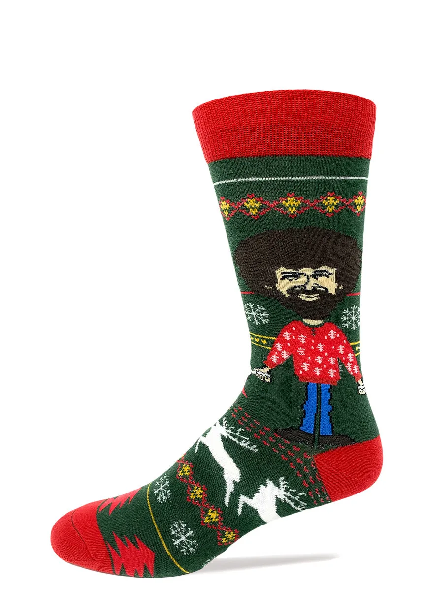 Bob Ross Men's Christmas Socks