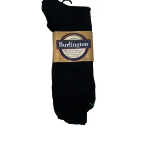 BURLINGTON SIZED DRESS 94% MERCERIZED COTTON CREW SOCK - BLACK