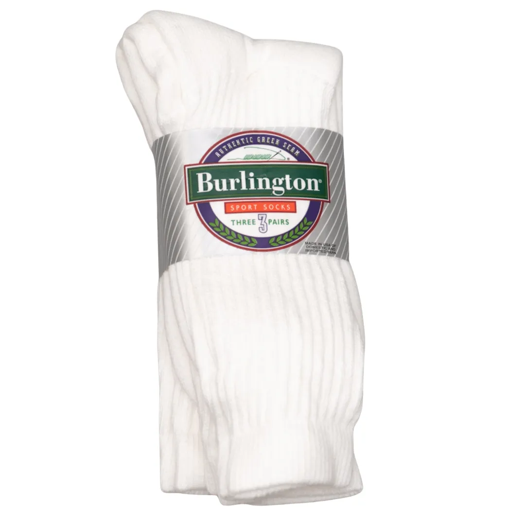 White Burlington Sport Cotton Crew Socks - Optimized for E-commerce