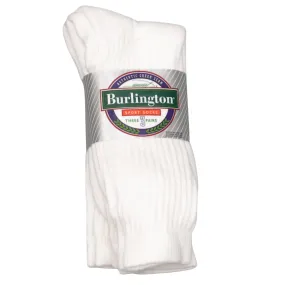 White Burlington Sport Cotton Crew Socks - Optimized for E-commerce