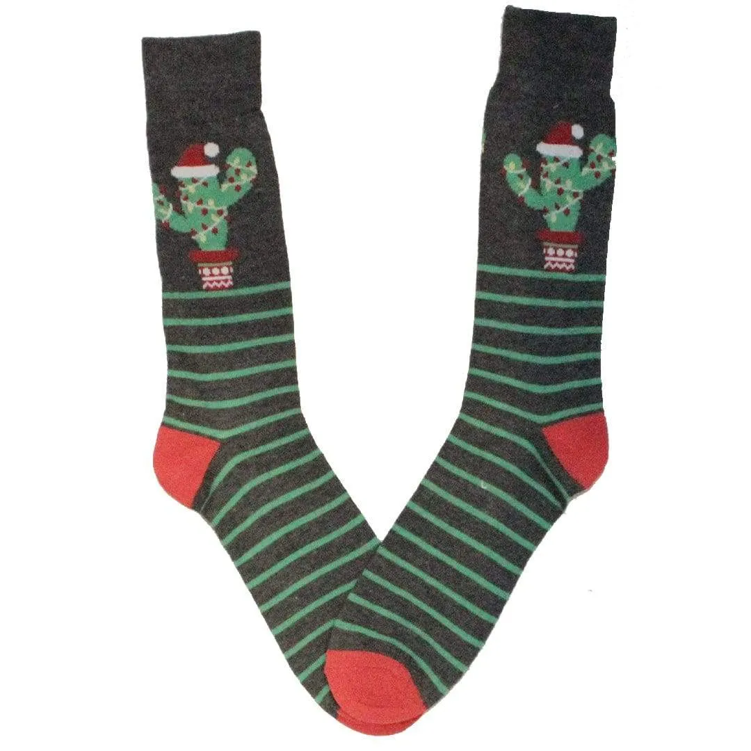 Cactus Christmas Crew Socks