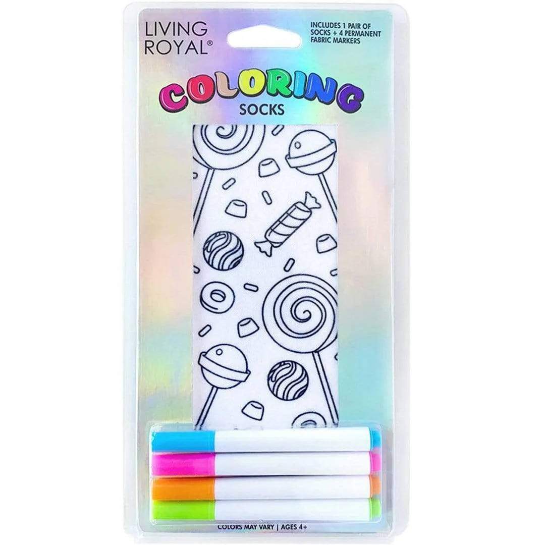 Candy Explosion Coloring Socks