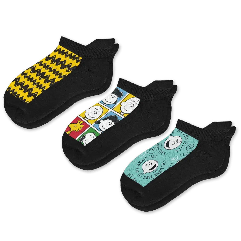 Charlie Brown & Friends Ankle Diabetic Socks Bundle 3-Pack