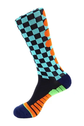 Chechker Flag Athletic Socks