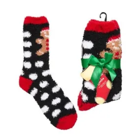 Christmas Gingerbread Fuzzy Women's Sock