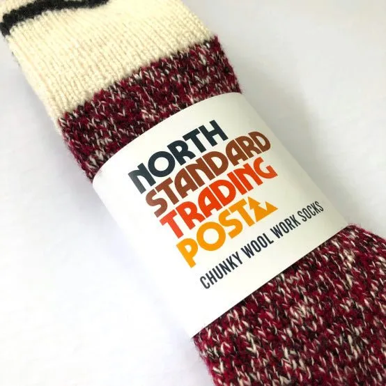 Chunky Wool Work Socks (Red)