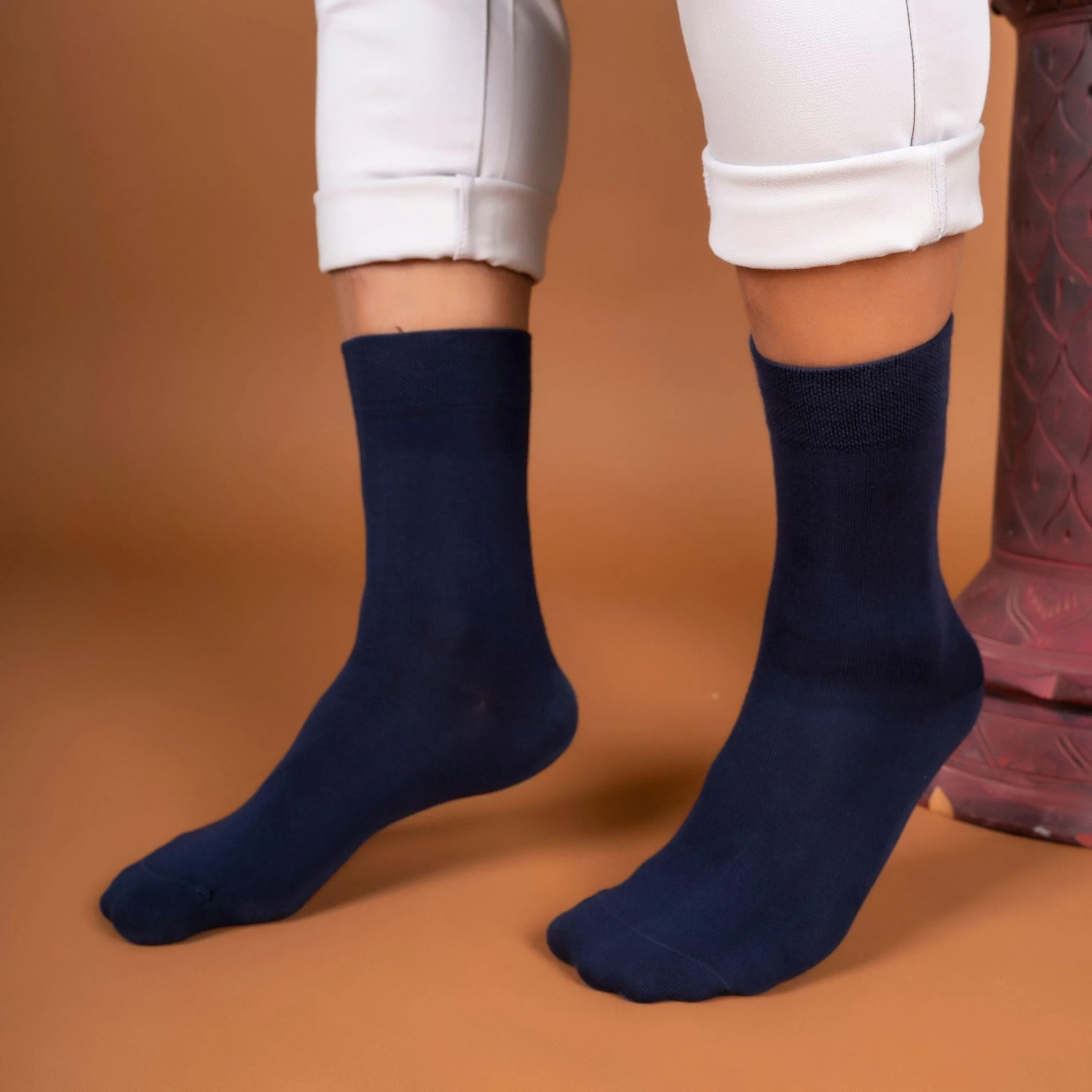 Classic Solid Navy Blue Socks