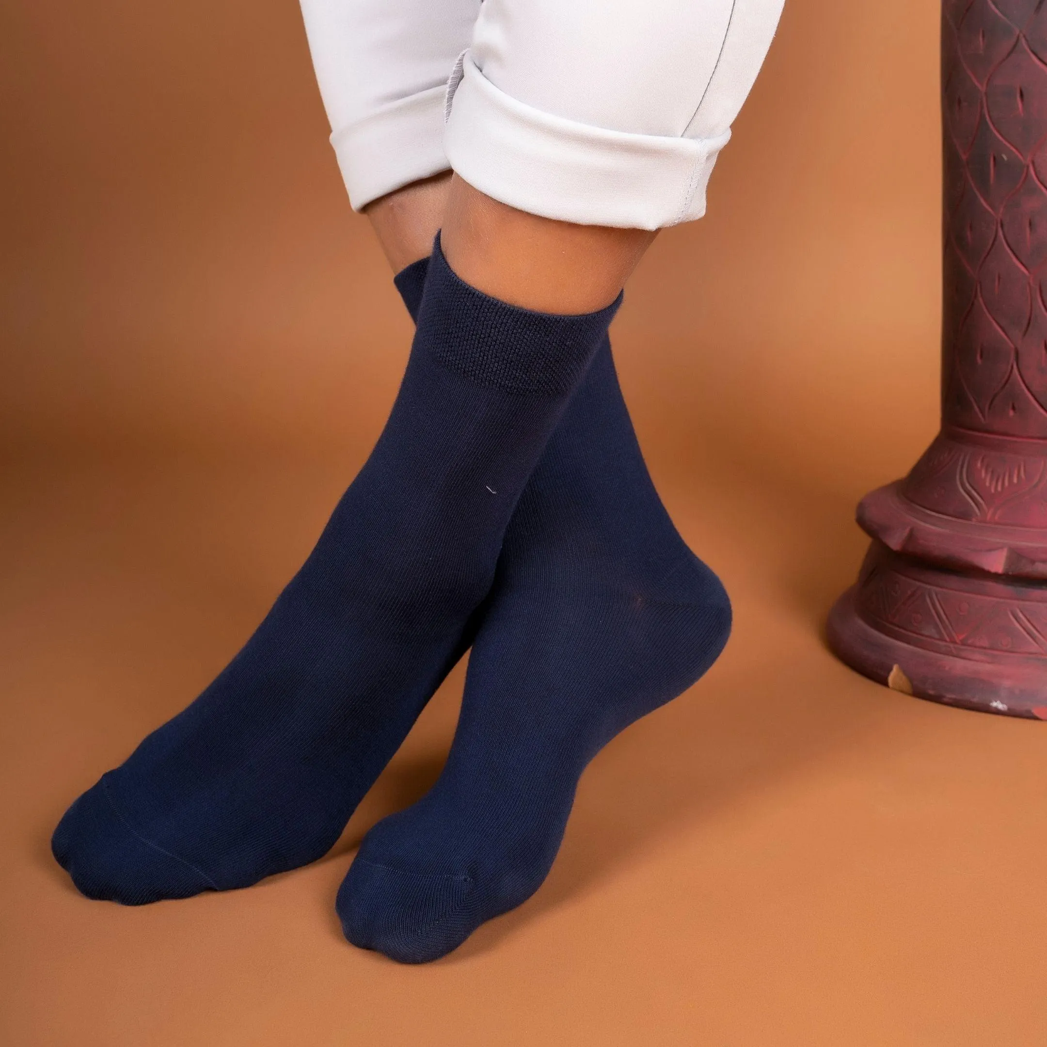 Classic Solid Navy Blue Socks