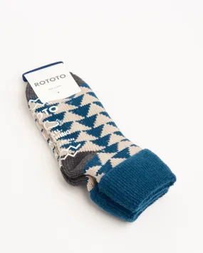 Comfy Room Socks Blue Green/Charcoal