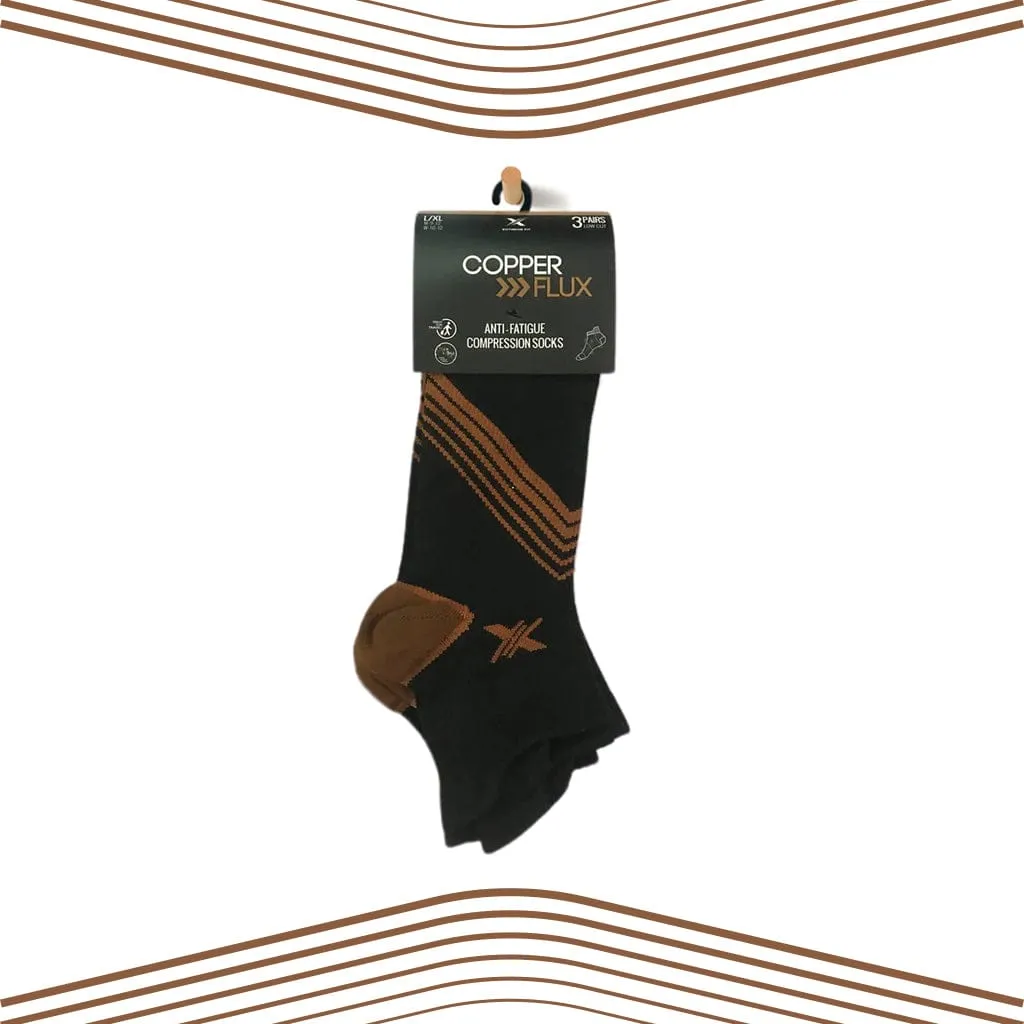 Copper-Infused V-striped Ankle Socks (6-Pairs)