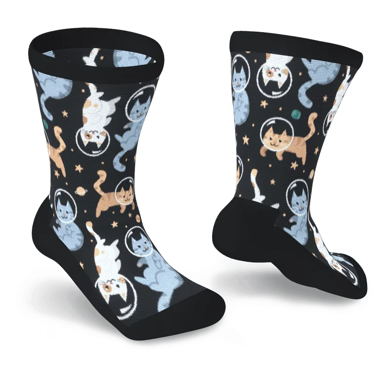 Cosmic Kitties Non-Binding Diabetic Socks