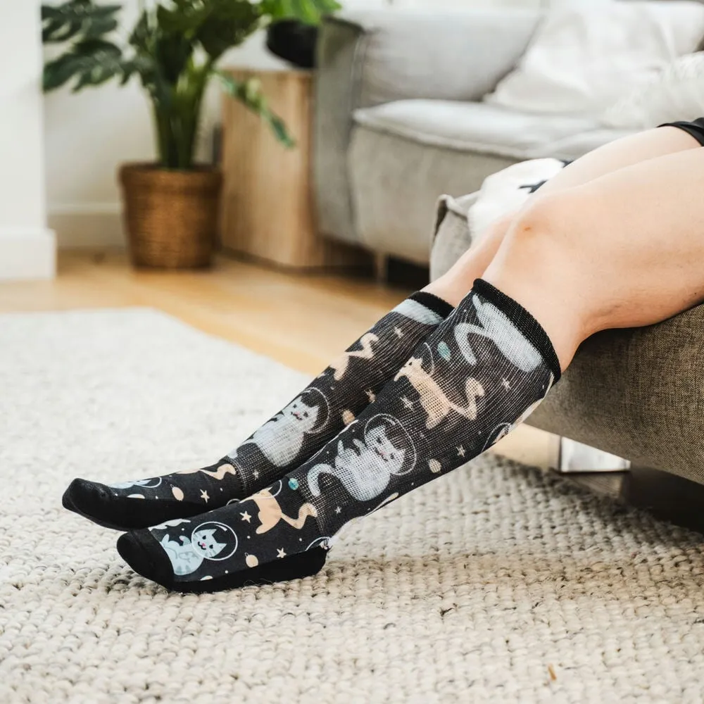 Cosmic Kitties Non-Binding Diabetic Socks