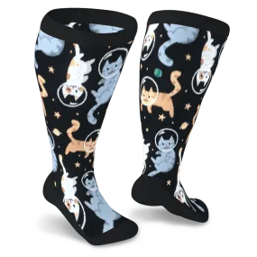 Cosmic Kitties Non-Binding Diabetic Socks