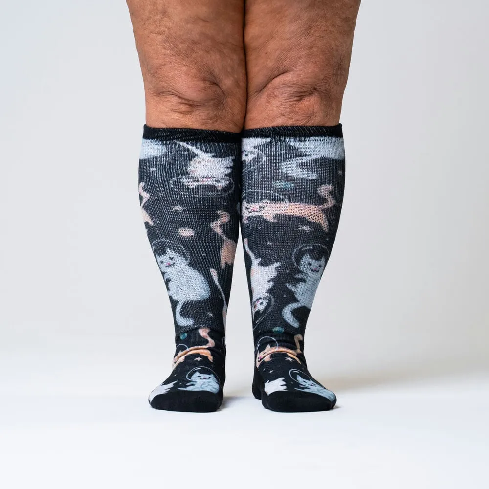 Cosmic Kitties Non-Binding Diabetic Socks