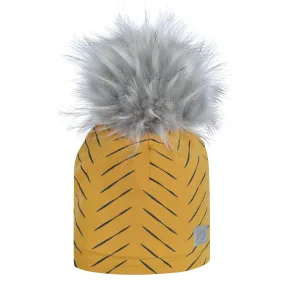 Cotton beanie with fleece lining - Chai