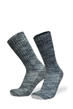 Cozy Diabetic Comfort Relax Fit Heather Grey Crew Socks