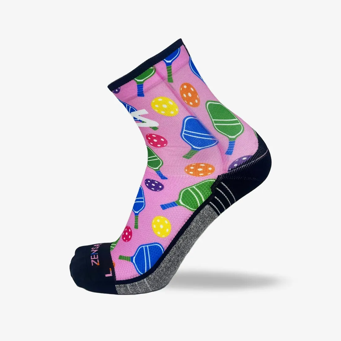 Cutesy Pickleball Running Socks (Mini-Crew)