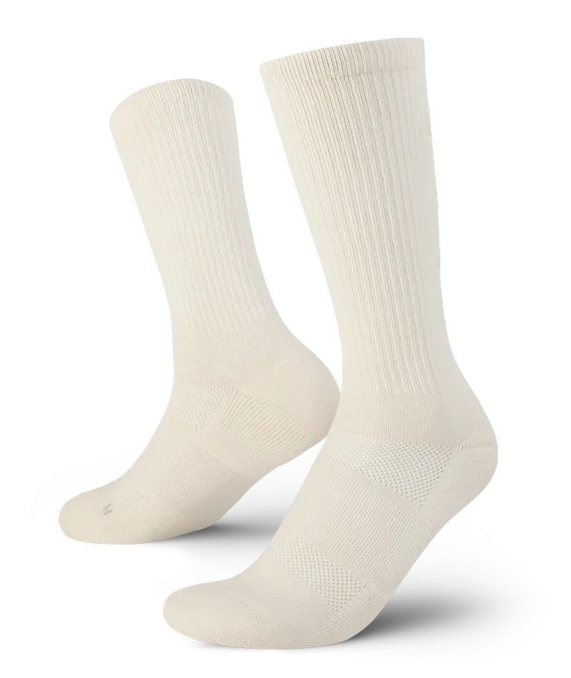 Premium Everyday Merino Wool Crew Socks in Off White