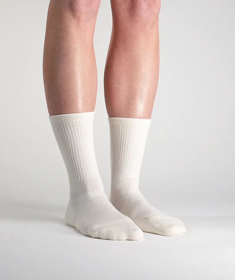 Premium Everyday Merino Wool Crew Socks in Off White