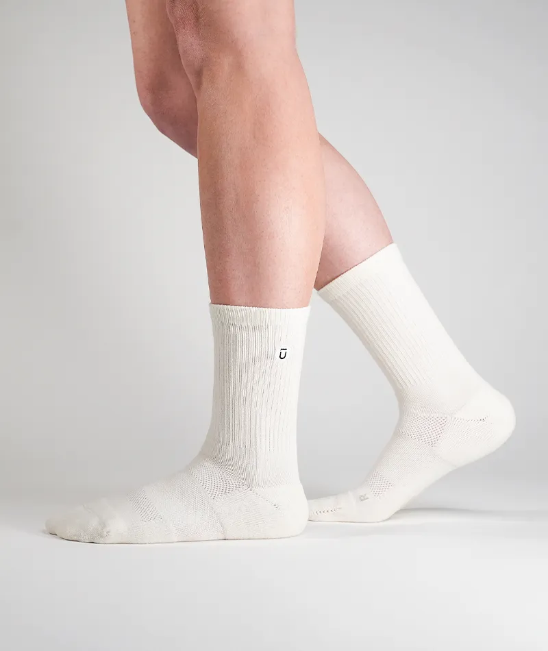 Premium Everyday Merino Wool Crew Socks in Off White