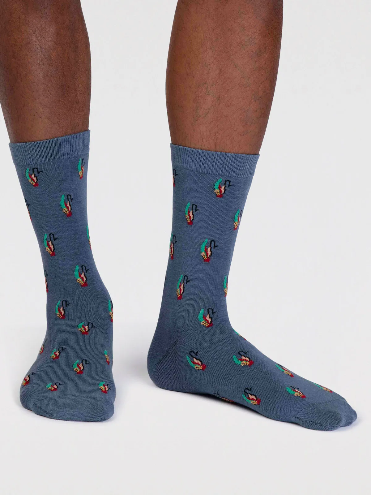 Finley Organic Cotton Fly Fishing Socks - Misty Blue