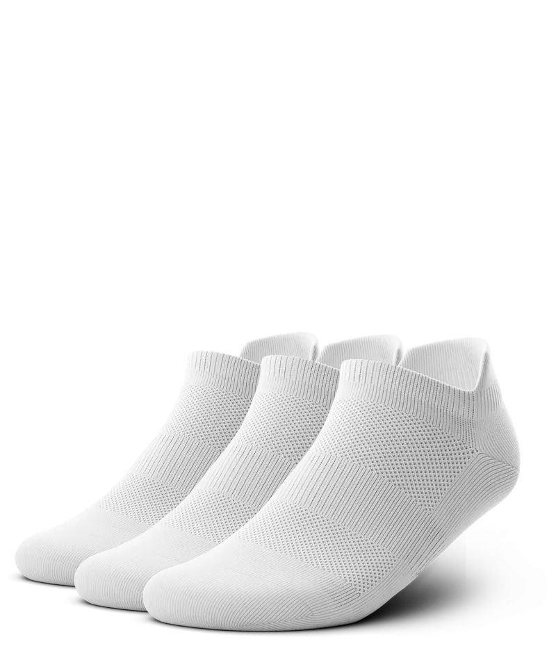 Flagship Ankle Socks White 3-Pack