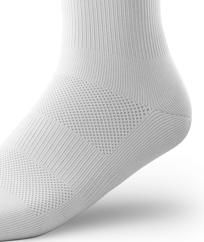 Flagship Crew Socks White 6-Pack