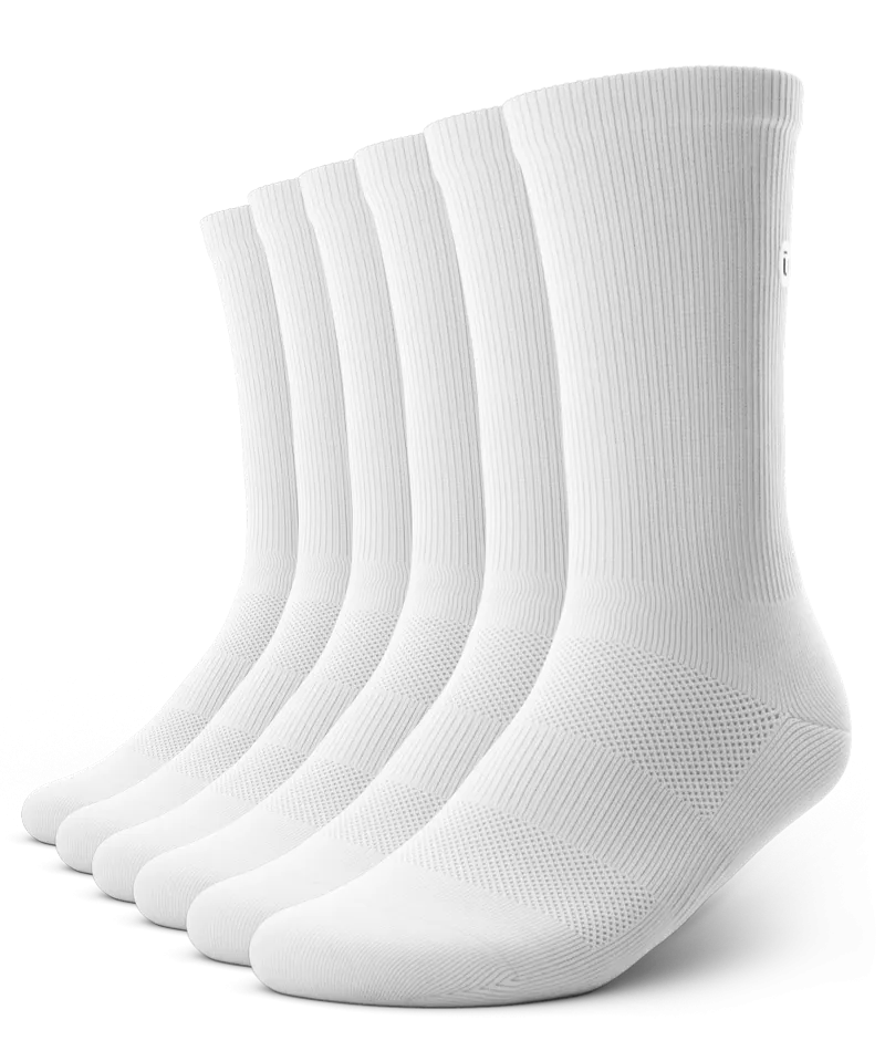 Flagship Crew Socks White 6-Pack